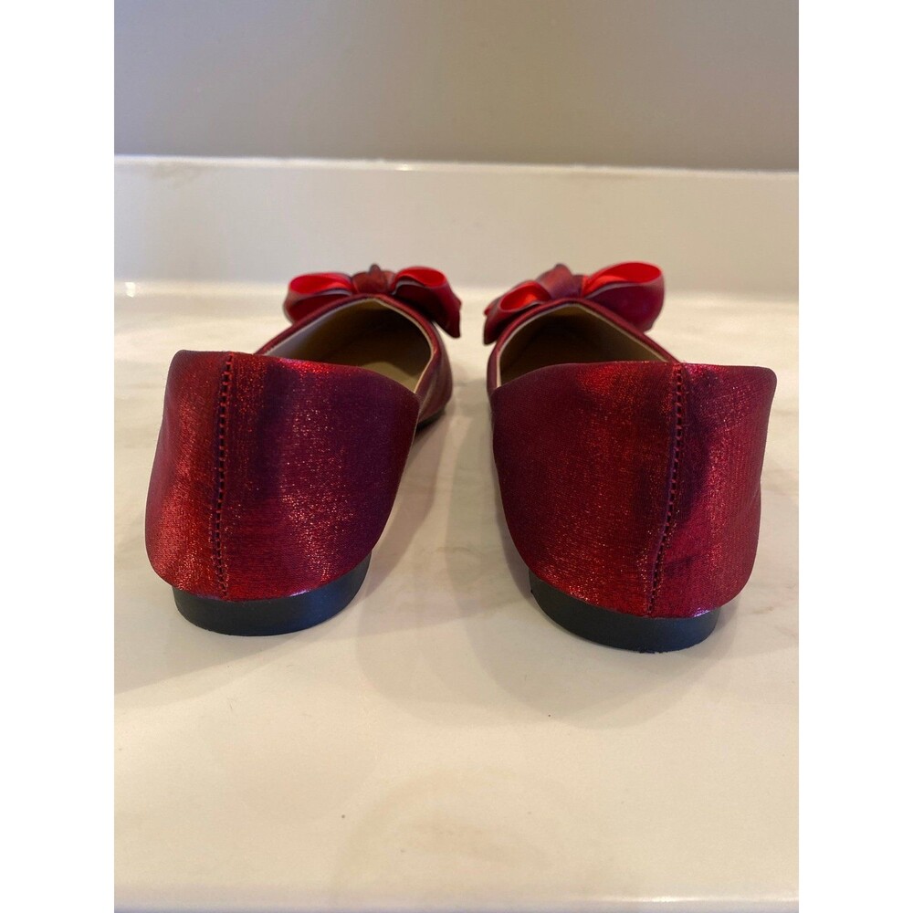 Yan Hao Unique Ruby Red Slipper Ballet Flats Sz 8… - image 6